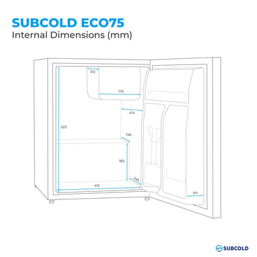 Subcold Eco75 Table Top Fridge - White | Refurbished